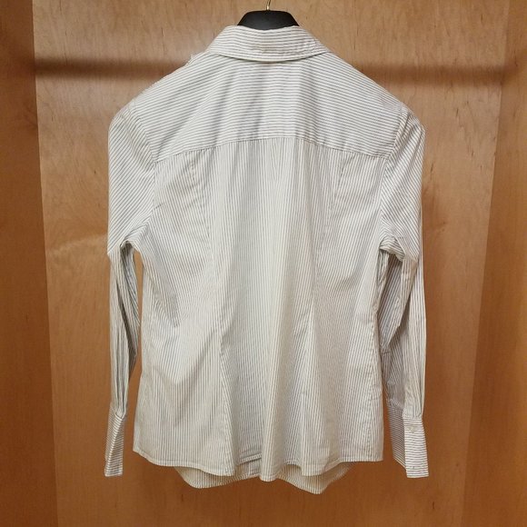 Pinstripe/Ruffle Button Down - Picture 3 of 3